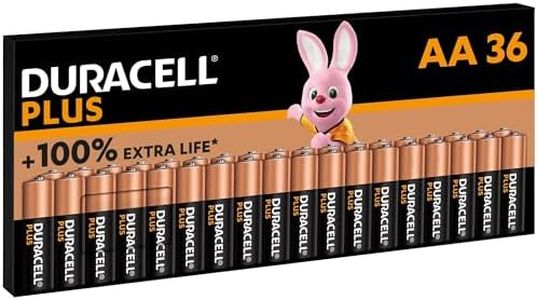 Batterie Duracell Plus AA (pacco da 36) - Pile Alcaline 1.5V - Fino al 100% di extra durata - Affidabilità per i dispositivi a uso quotidiano - 0% plastica - 10 anni di conservazione - LR6 MN1500