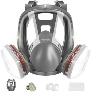 ZXICH Vollmaske Atemschutzmaske Wiederverwendbar, Gasmaske Vollgesichtsmaske, professionelle Vollgesichtsabdeckung mit 40mm Aktivkohle Filter Kanister, Schutz zum Malen, Holzeinschlag