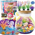 Mermaid Terrarium Kit for Kids - Toys Crafts for Girls Ages 5 6 7 8-12 Year Old Birthday (Batteries Not Included)