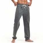 Amy Coulee Mens Cotton Sweatpants Straight Leg Joggers Open Bottom Track Pants with Pockets Yoga Workout Trousers (Dark Gray, XL)