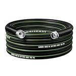 Vorey PVC Garden Hose 50 Ft x 5/8 Inch, Hybrid Hose with Solid Aluminum Fittings, Flexible, Leakproof and Kink Free Water Hose for Outdoor and Patio (50Ft, Black & Green)