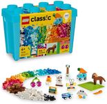 LEGO Classic Vibrant Creative Brick Box Arts & Crafts Toy for Kids, Creative Building Set with Unicorn, Skateboard, Guitar, Plane & More, Sensory Toy Birthday Gift for 4 Year Old Girls and Boys, 11038