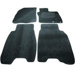 Carsio Tailored Black Carpet Car Mats for Honda Civic 2006-2008 - 4 Piece Set with 2 Clips