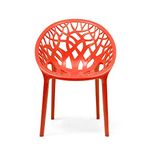 Oaknest Unboxing Furniture OAKNEST Crystal Oversized Designer Indoor/Outdoor Plastic Chair for Home (Color: Bright Red | Count: 1 Pc)