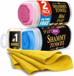 Premium 2pk Mini +1 Free Shammy Cloth for Car Drying - (17”x13”) - Super Absorbent Chamois Towel for Car - Reusable Shammy Towel for Car - Scratch-Free Car Drying Towel