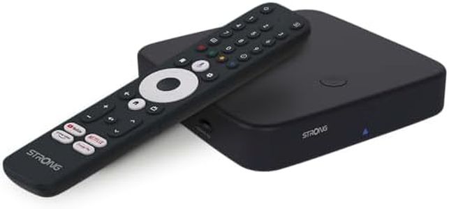 STRONG SRT423 - Android TV Box - 4K UHD - DVB-T2 et récepteur câble - Certifié Google - Wi-FI Double Bande 5 - Chromecast - Bluetooth - Commande vocale - Netflix, Youtube, Prime Video, Disney+