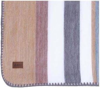 QISU Alpaca Wool Blanket Throw | Large, Beautiful, Warm, Variegated | 85 x 65 inches | Ultra-Soft, Hypoallergenic and Breathable | Non-Itchy or Scratchy Fabric (Pastel Grey Rocks & Creek)