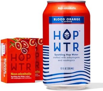 HOP WTR Sparkling Hop Water Blood Orange 12 Pack, Sugar Free, Low Carb Non Alcoholic Drinks, NA Beer, Adaptogen Drink, No Calories, Adaptogens & Nootropics for Added Benefits, 12 oz Cans