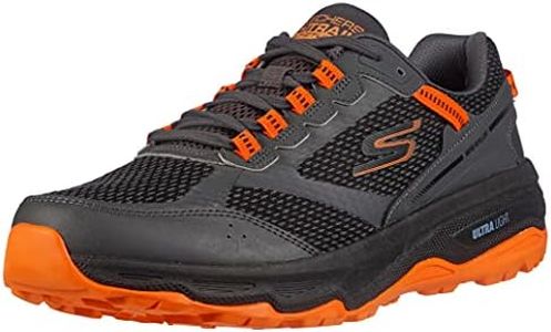 Skechers Mens GOrun Altitude - Trail Running Walking Hiking Shoe with Air Cooled Foam, Charcoal/Orange, 9 X-Wide