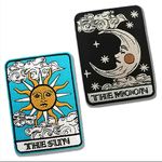 BPA 2 Pcs Embroidered Patches Iron on Sew on Patches for Clothing Jackets etc.-Sun Moon