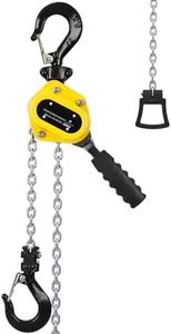 ACONEE Manual Lever Chain Hoist, 0.25 Ton 5 Ft Lift Lever Hoist Ratchet Chain Puller Hoist with 2 Hooks for Building Garages, Heavy Duty Chain Lifting & 360° Rotation Hook, Automotive Machinery