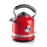 Ariete 2854 Modern Electric Kettle by Delonghi, 2000W, Capacity 1.7L, Cordless 360°, Auto shut-off system, Removable filter, Visible water level, Thermometer, Red