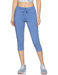 Van Heusen Women Straight Fit Lounge Capris - Cotton Spandex - Smart Tech+, Easy Stain Release, Moisture Wicking, Ultra Soft_55304_Denim Mélange_L