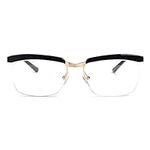 Eareada Legend Movie Optical Glasses For Men Tom Hardy Eyeglasses Frame Square Black Clear Lens Metal Half Frame Spectacles, Gold, Large…