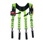 Tool Belt Suspenders Reflective - Heavy Duty Construction Reflective Safety Suspenders for Carpenter Electrician