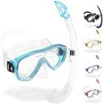 CRESSI Onda Combo Set Transparent/Aquamarine - Onda Mask + Snorkel Mexico, Transparent/Aquamarine, One Size, Unisex Adult