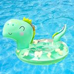 Baby Swimming Float, Inflatable Swim Ring Cute Floaties with Seat and Handle Pool Floats Toys Fun Water Raft Lounge Party Supplies for Infant Toddler Kids Age 0-8 Years Under 44lb (Green Dinosaur)