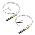 Ganivsor 2PCS 24" Thermopile Generators 750mv Parts 60125501, R1054, 7533113, 1950-001 for Gas Water Heater/Fireplace/Gas Fryer/Oven, 750 Temperature Resistance Cluster Thermocouple (24" Aluminum)