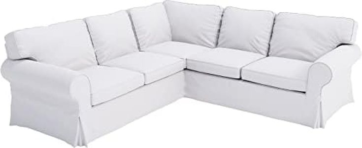 Heavy Cotton UPPLAND (Not EKTORP!) Sofa Sectional 2+2 4 Seat Corner Cover Replacement Compatible with IKEA UPPLAND Sofa Couch Slipcover (Uppland 4 White)