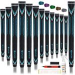 SAPLIZE High-Performance Rubber Golf Grips 13 Pack, High Shock Absorption, Non-Slip, 13 Grips with Full Solvent Kit, Blue, Midsize