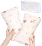 vocheer Small Pillows for Sleeping, 11"x7" Mini Travel Pillow, Tiny Pillows for Neck, Wrist, Lumbar and Knee, Pets Pillow, Cotton, Machine Washable,Pink Deer-2PC