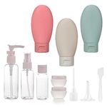 Travel Bottles for Toiletries 11 PCS Leak Proof, Refillable Squeezable Liquid Empty Containers Travel Containers with Bag