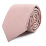 AUSCUFFLINKS Blush Pink Ties Cotton Bow Ties Pocket Square for Adults & Kids Linen Neckties | Wedding Tie for Groomsmen Groom, Blush Pink, REGULAR TIE