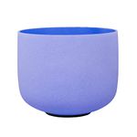 ENERGYSOUND 432 Hz Perfect Pitch G Throat Chakra 4th Octave Blue Colored Frosted Quartz Crystal Singing Bowl 8 inch (20 cm)