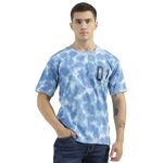 UNITED COLORS OF BENETTON Boxy Fit Crew Neck Tie & Dye T-Shirt (Size: XL)-24P3099J3016I901 Blue