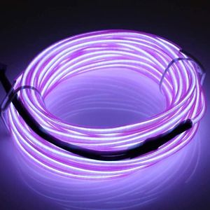 JIGUOOR EL Wire Battery Pack 16.4ft / 5m Bright Neon Light Strip 360° Illumination Neon Tube Rope Lights for DIY, Festival, Party Decoration, Pub, Halloween, Chrismas (16.4ft / 5m, Purple)