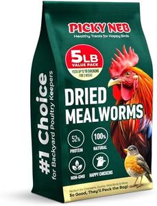 PICKY NEB Dried Mealworms 100% Non-GMO 5 Lb - Mealworms for Birds, Chickens, Ducks - Perfect High-Protein Treats - Whole Large Meal Worms, Dried for Chickens and Bluebird Food Bulk