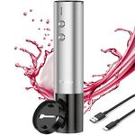 Tusoio Electric Wine Opener Stainless Steel Rechargeable Automatic Corkscrew Bottle Opener with Foil Cutter & Type-C USB Charging Cable