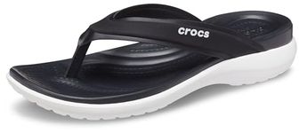 Crocs Women's Capri V Sporty Flip Flop | Casual Comfortable Sandals for Women, Black, 6 US Women