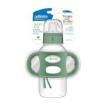 Dr. Brown's Milestones Wide-Neck Sippy Bottle with 100% Silicone Handles, Easy-Grip Bottle with Soft Sippy Spout, 9oz/270ml, 6m+, Khaki Green, 1-Pack, BPA Free
