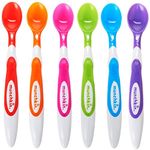 Munchkin Soft Tip Toddler & Baby Spoons, Baby Weaning Spoons Set with Ergonomic Handles, Dishwasher Safe Plastic Cutlery, BPA Free Baby Feeding Spoons & Dessert Spoons for Babies - Pack of 6