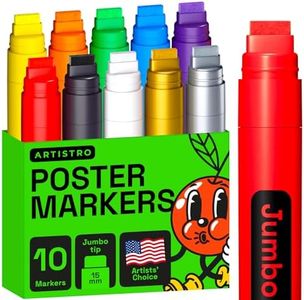ARTISTRO 10 Poster Markers Jumbo Markers Set Acrylic Markers with 15mm Wide Jumbo Tip for Murals Tagging Posters - Large Markers for Rock Wood Plastic Leather Metal Fabric Ceramic