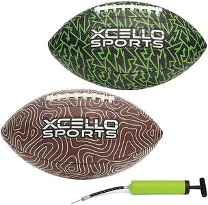 Xcello Sports Junior Football 2-Pack w/Pump - (Black/Green Lightning, Brown/White Topo)