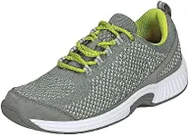 Orthofeet Women's Orthopedic Knit Coral Sneakers, Grey, Size 5.5 Wide