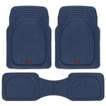 Motor Trend 923-CB Cobalt Blue FlexTough Contour Liners-Deep Dish Heavy Duty Rubber Floor Mats for Car SUV Truck & Van-All Weather Protection, Universal Trim to Fit