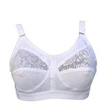 NINTEEN-69 Women's Cotton Non-Padded Wire Free/Regular/Full Coverage Bra with Net White