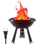 GlobalStore 3D LED Fake Fire Flames Effect Light, 110V Electric Fake Campfire Lamp, Artificial Flickering Flame Table Lamp Halloween Christmas Party Decorations Holiday Supplies for Bar, Stage, Home