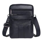 Xieben Vintage Leather Shoulder Messenger Bag for Men Travel Business Crossbody Pack Wallet Satchel Sling Chest Bags Black