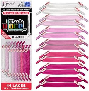 U-Lace Classic No Tie Shoelaces - Pretty in Pinks Elastic Shoes for Sneakers Stretchy, Elastic Laces for Slip-On Conveniance and Comfort | Easy Installation, No Tie Laces for Teens and Adults