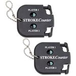 2 Packs Golf Score Indicator 2 Player Stroke Counter Handheld Scorer, Mini Digits Square Golf Square Handy Count Shot Outdoor Sport Clicker with Keychain for Golf Game Scorekeeper Golf Gadgets