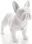 suruim Resin French Bulldog Statue Gifts French Bulldog Sculptures Home Decor Desk Decorations Black Table Decor(White,7.7in)