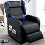 VIT Gaming Recliner Chair Gaming Style Single Recliner PU Leather Recliner Sofa Modern Living Room Recliners Ergonomic Comfortable Home Theater Seating (Blue)