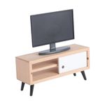 NUOBESTY Dollhouse Miniature TV with Television Cabinet Model, Mini TV and TV Stand Toy Doll House Furniture for Dollhouse Living Room Accessories Home Decoration