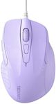 TECKNET USB Wired Mouse, 6-Button Corded Mouse with 4 Adjustable DPI, Optical Computer Mouse with Ergonomic Design and 5FT Cord for Laptop, Chromebook, PC, Desktop, Mac, Notebook -LT.Purple