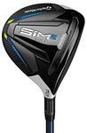 TaylorMade SiM 2 Max Steel Fairway Mens Right Hand Graphite Stiff 3 Wood, Black/Light Grey