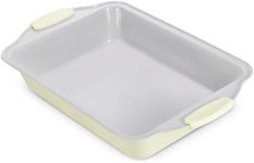 Boxiki Kitchen 8x8 Baking Pan - Non Stick Ceramic Square Cake Pan for Oven - Brownie Pan, Casserole Baking Pan with Silicon Handle, Durable & Warp Resistant